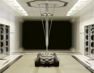 BMW scale model in the wind tunnel