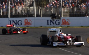 Trulli leads Hamilton, Australia, 2009